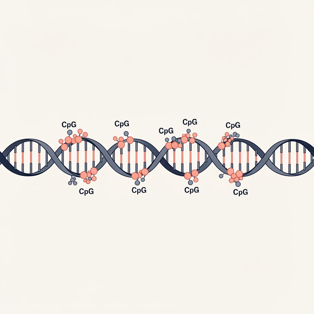 How DNA methylation at CpG sites is read by epigenetic clocks to produce a biological age.