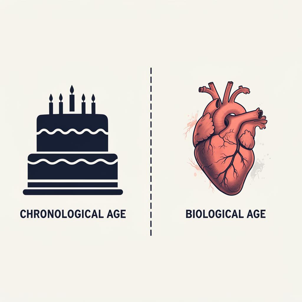 Chronological age versus biological age — the gap most US adults are now living with.